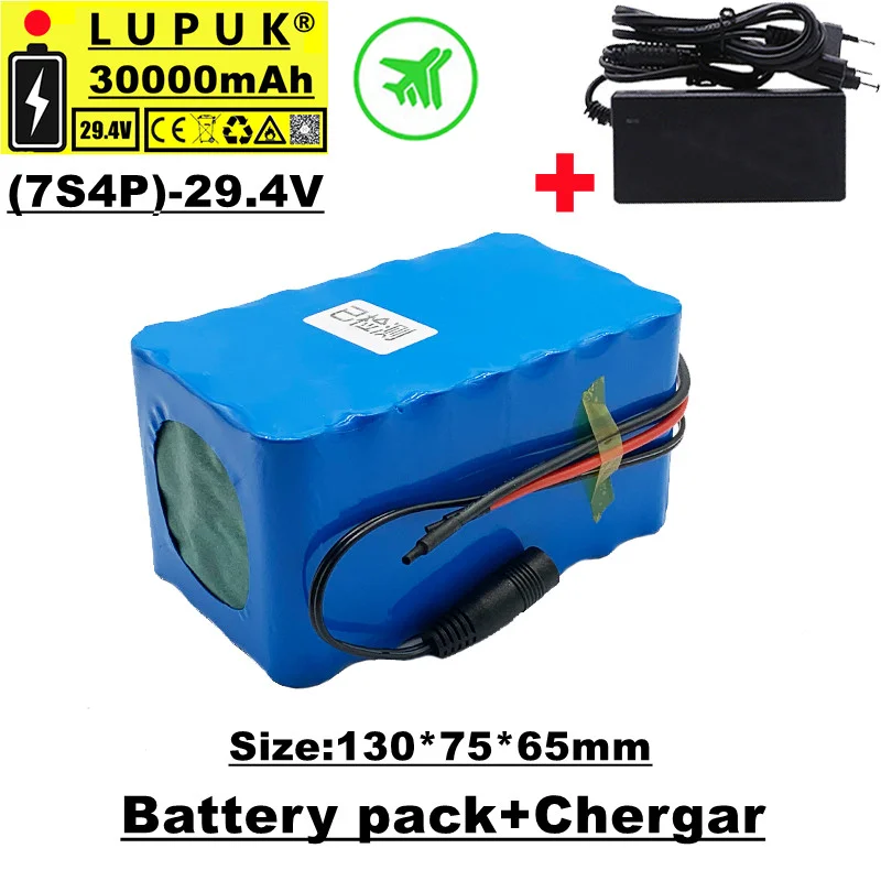 

LUPUK-7 series 4 parallel series, 29.4V Battery pack, 30000 mAh, high power, high capacity, multiple sizes, free shipping