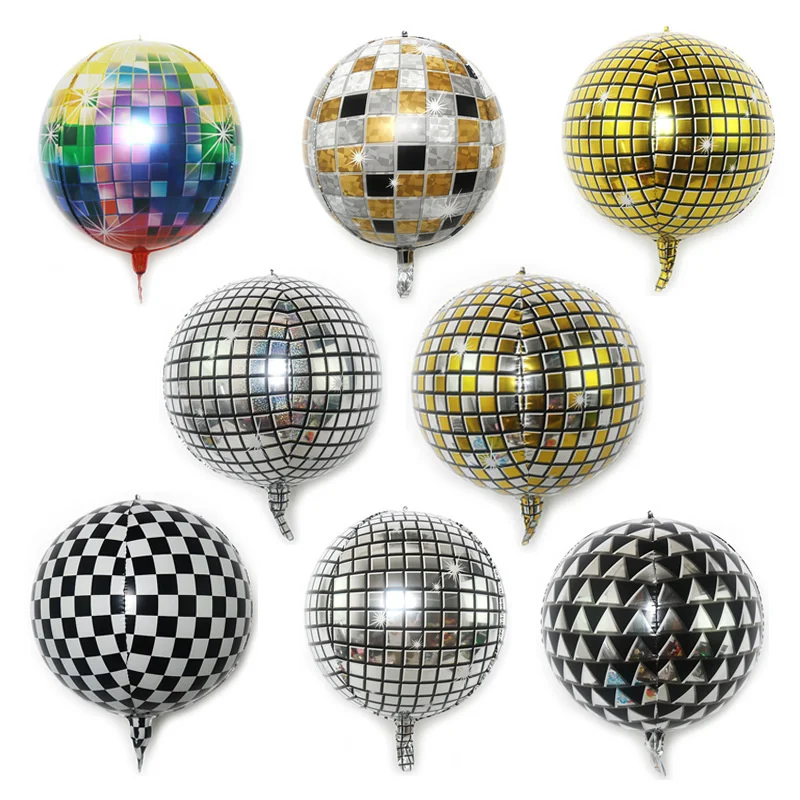 

22 Inch Silver Gold Disco Balloon 4D Stereo Balloon Festival Birthday Party Decoration Aluminum Foil Floating Balloon Wholesale
