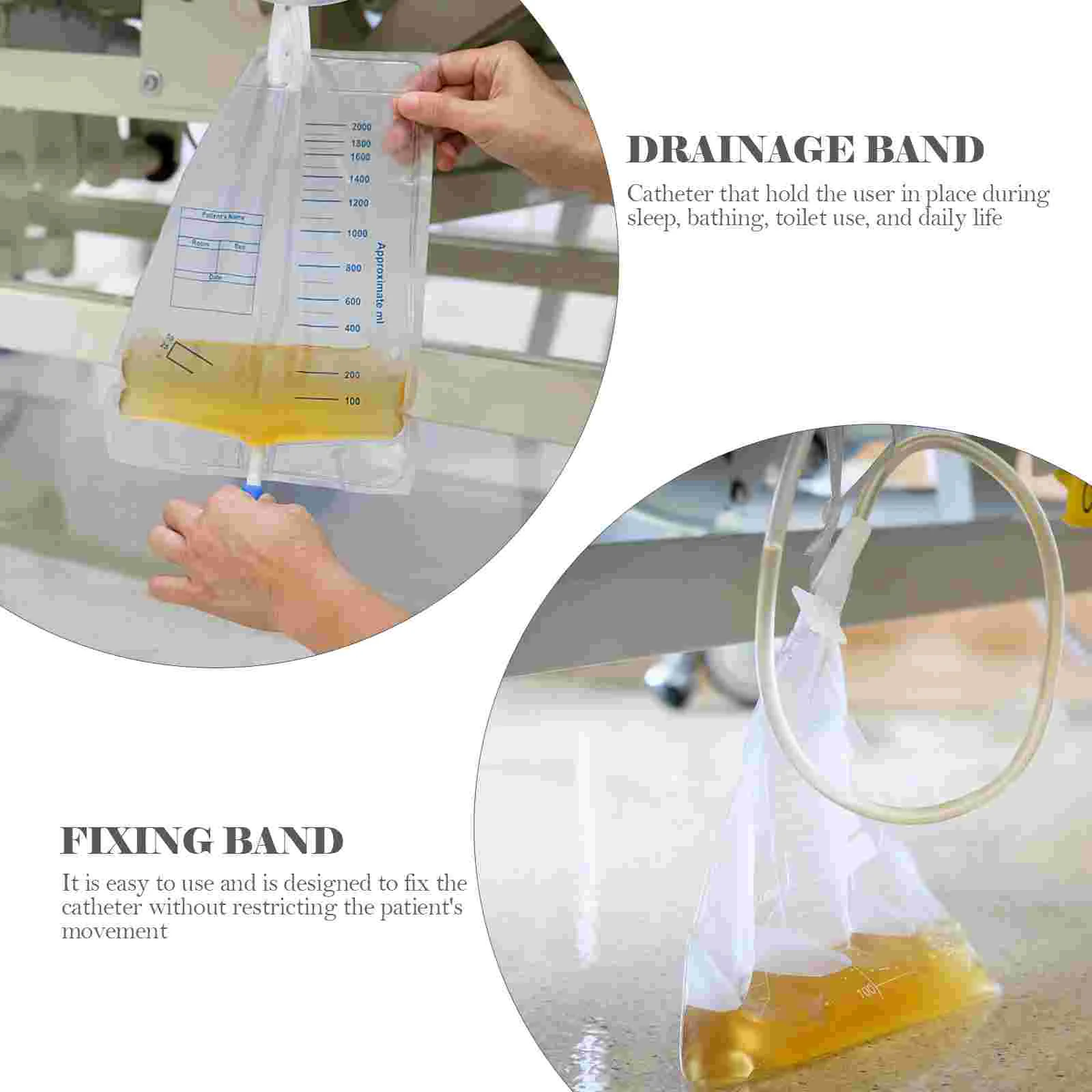 4 Pcs Urination Bandage Universal Catheter Strap Tape Drainage Emulsion Fixing Blue Fixation Belt