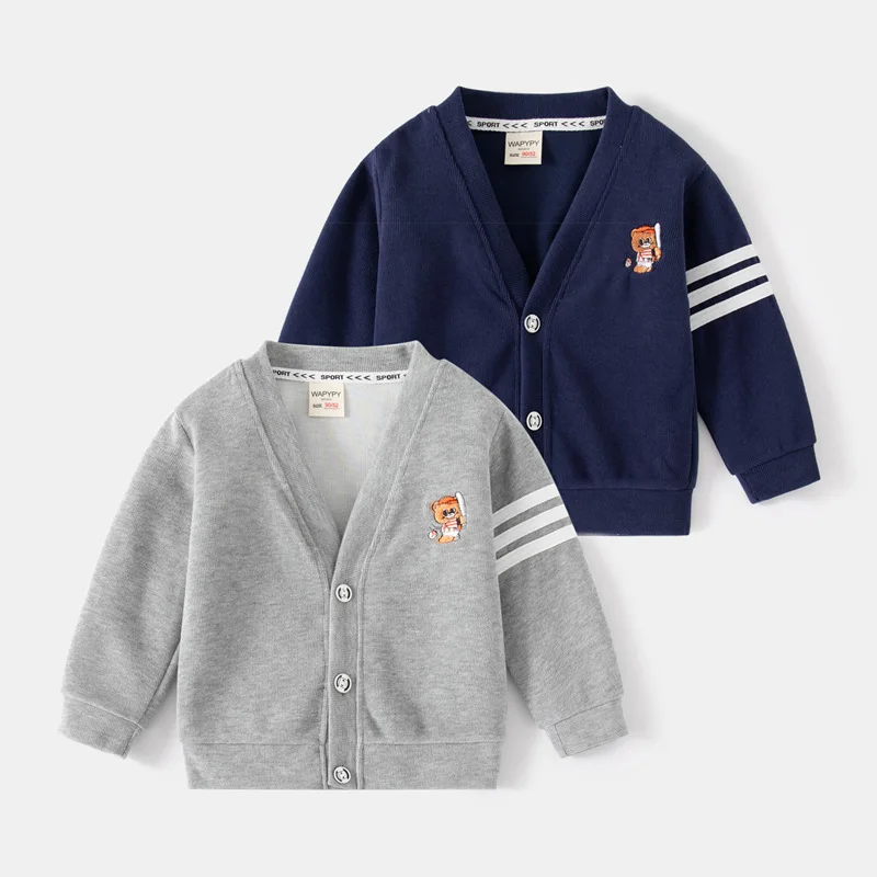 

2023 Spring and Autumn Children's Sweater for Boys Clothes Cotton Patchwork Kid’s Knitwear Casual Sport Sweaters 2-6 years