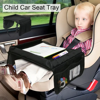 Car Seat Tray For Kid Foldable Multiple Pockets Waterproof Car Holder Table Portable Large Capacity Table For Dining Drawing Car 2
