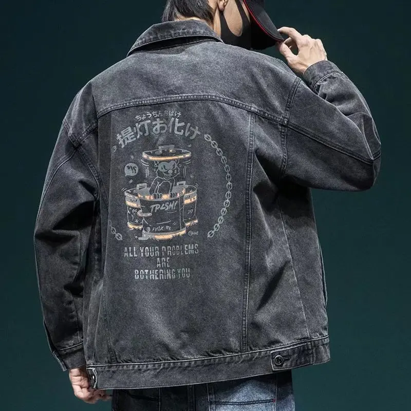 

New denim jacket men's versatile fashion brand autumn Street Style Men's large men's jacket fashion