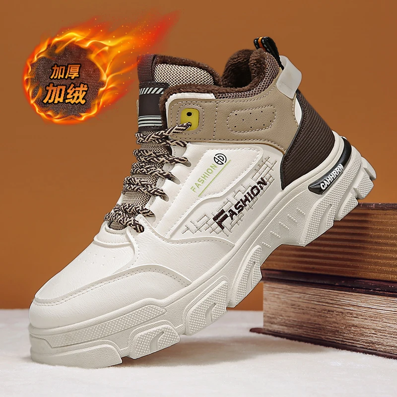 CYYTL Snow Boots Mens Shoes Winter Fur Warm Casual Ankle Leather Platform Designer Luxury Cowboy Combat Tactical Chelsea Hiking