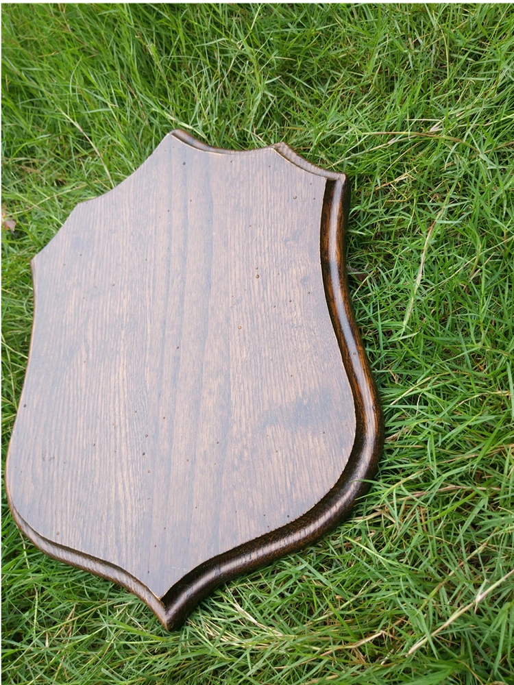 Deer Trophy Shield Solid Oak Trophy Plate Antler Mount Shield Plaque for Deer Trophies