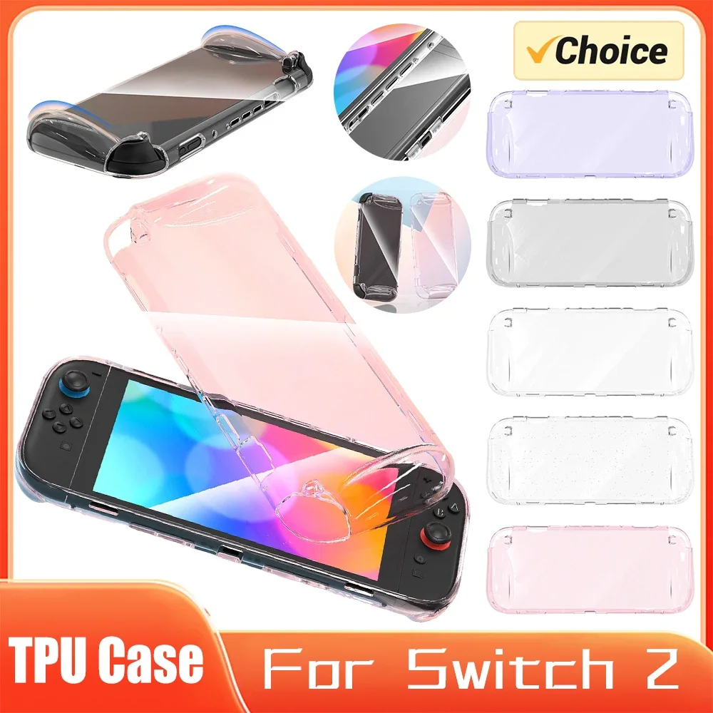 Clear TPU Case for Nintendo for Switch 2 Protective Shell Cover Anti-fall Protective Sleeve for Switch 2 Handheld Gaming Console