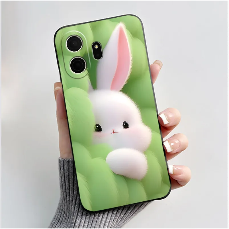 Black Silicone Shockproof Phone Case with Love Moon Pattern - Stylish and Protective Design