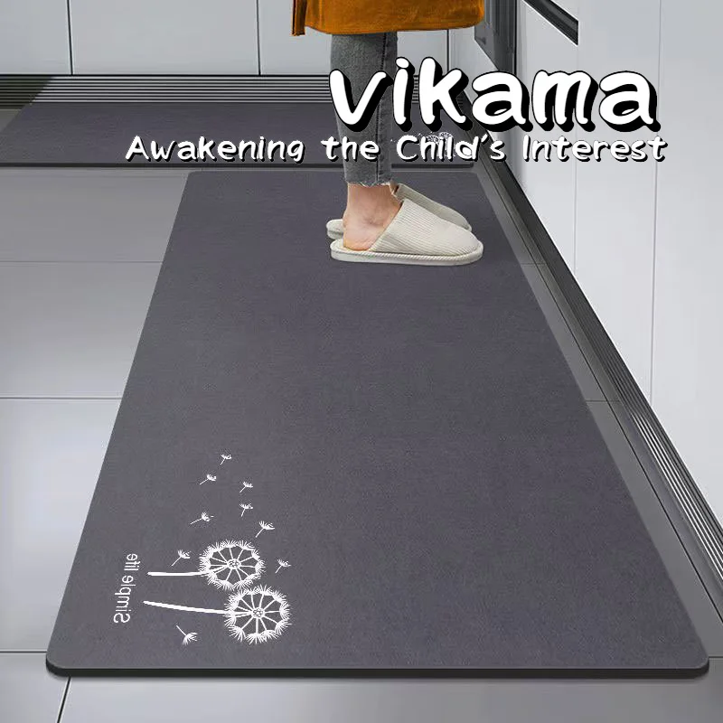 Simple Crystal Pile Kitchen Carpet Non Slip Carpet Kitchen Mat Crystal Pile Rug Entryway Bathroom Doorway Non-Slip Oil Resistant Absorbent Carpet