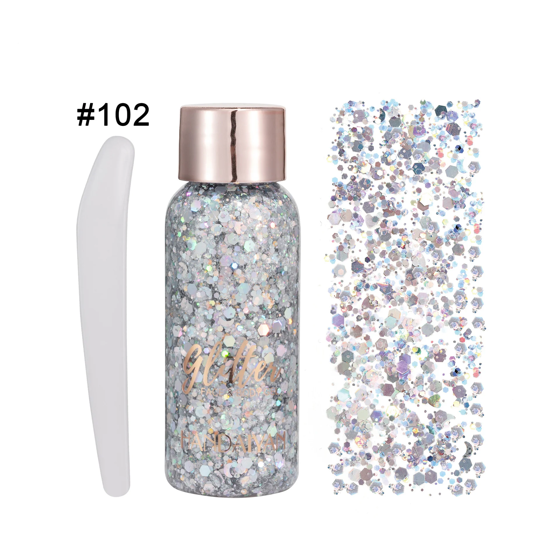 Handaiyan Nail Hair Body Face Eye Glitter Gel Art Loose Sequins Cream Chunky Glitter Eyeshadow Makeup Party Festival 6