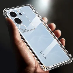 Enhanced Airbag Shockproof Clear Soft TPU Phone Case - Transparent Back Cover for vivo V29 Pro (Transparent)