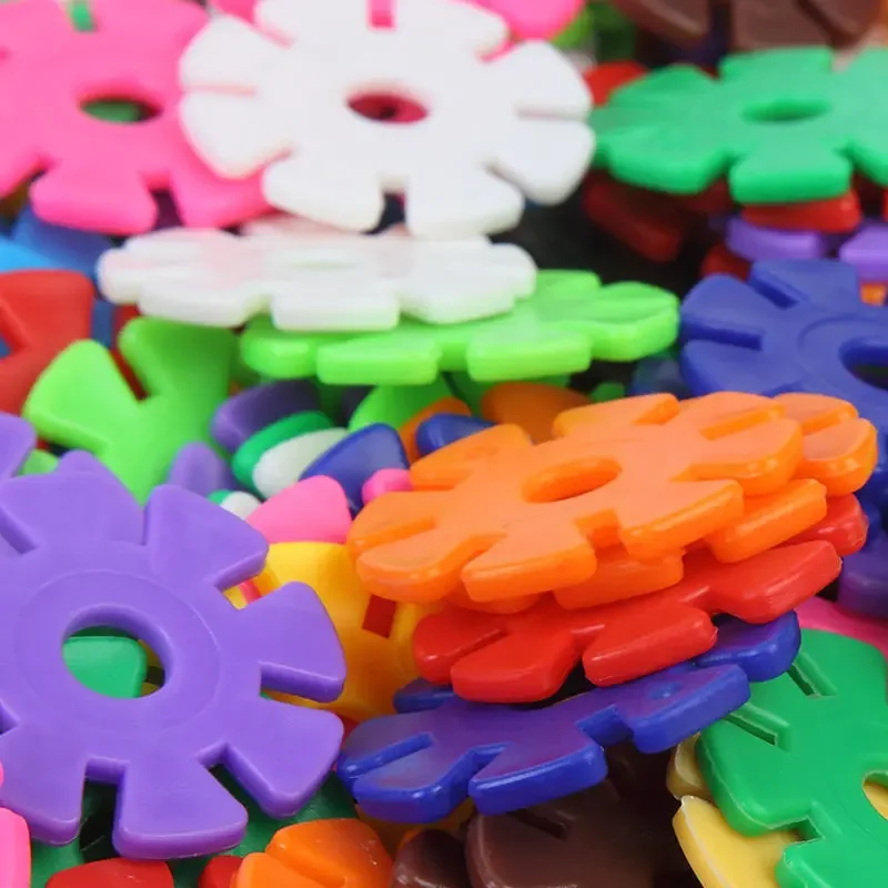 Building Blocks 1200pcs Plastic Snowflake Blocks Educational Toys for Children 3D Puzzles Construction Baby Game Toys Kids