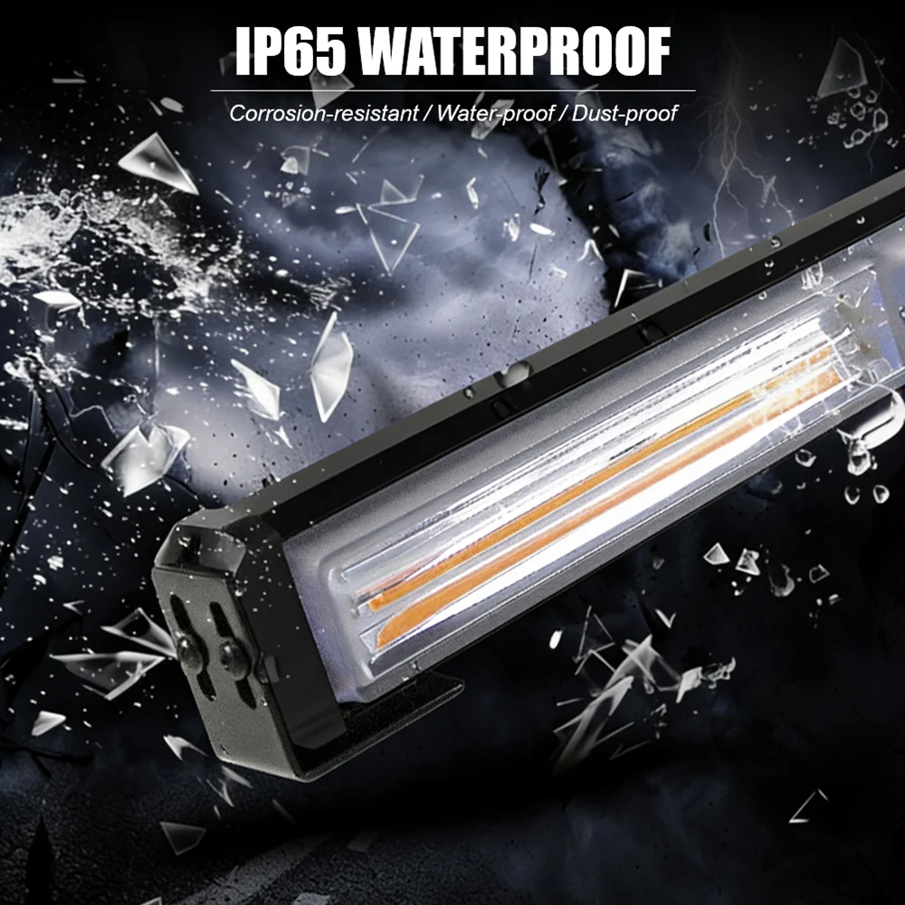 17 Inches LED Strobe Light Bar COB Strobe Flashing Light 12V 24V Traffic Advisor Strobe Light Bar LED Warning Traffic Direction