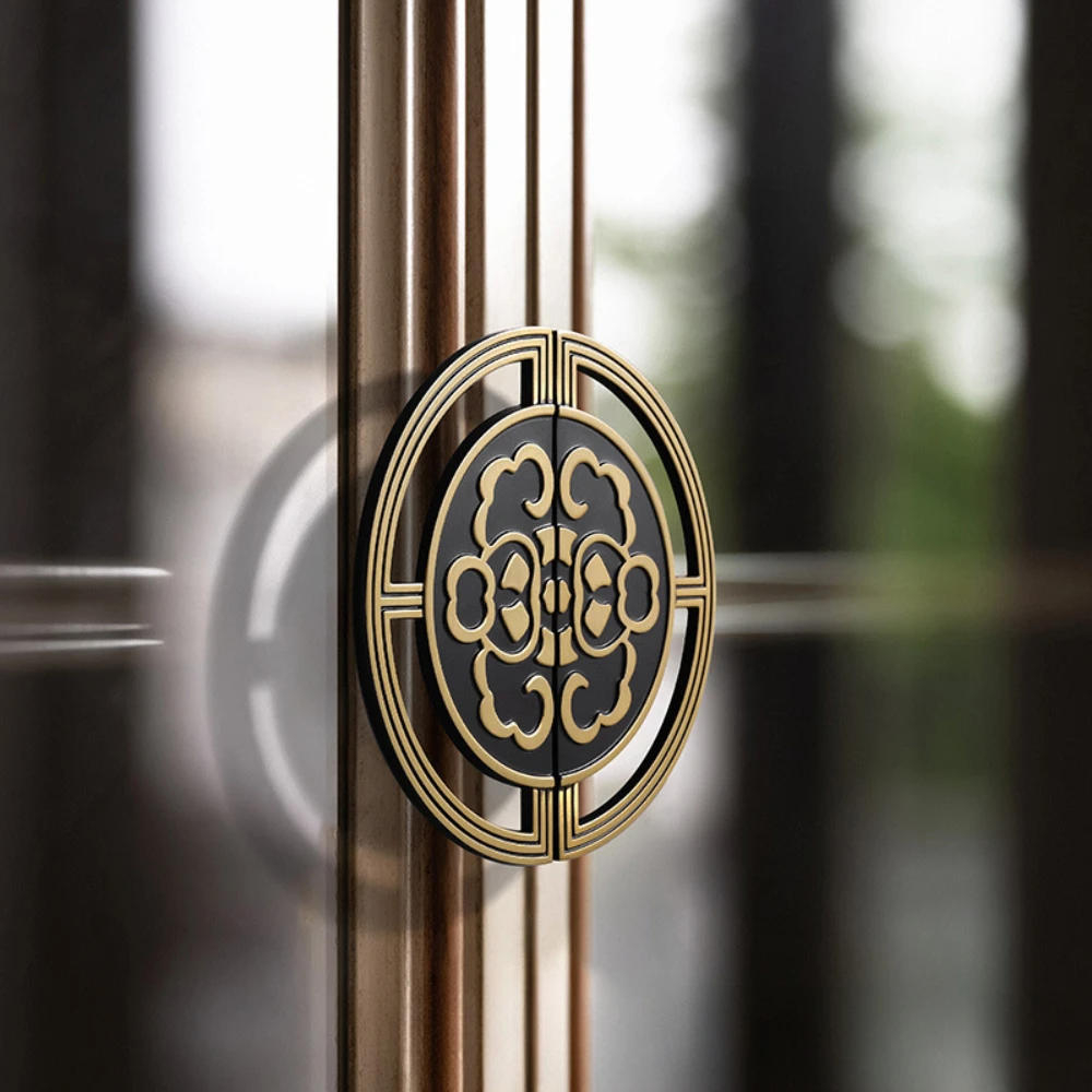 

Cabinet door handle new Chinese style gold circular matching drawer cabinet light luxury wardrobe door handle hardware accessori