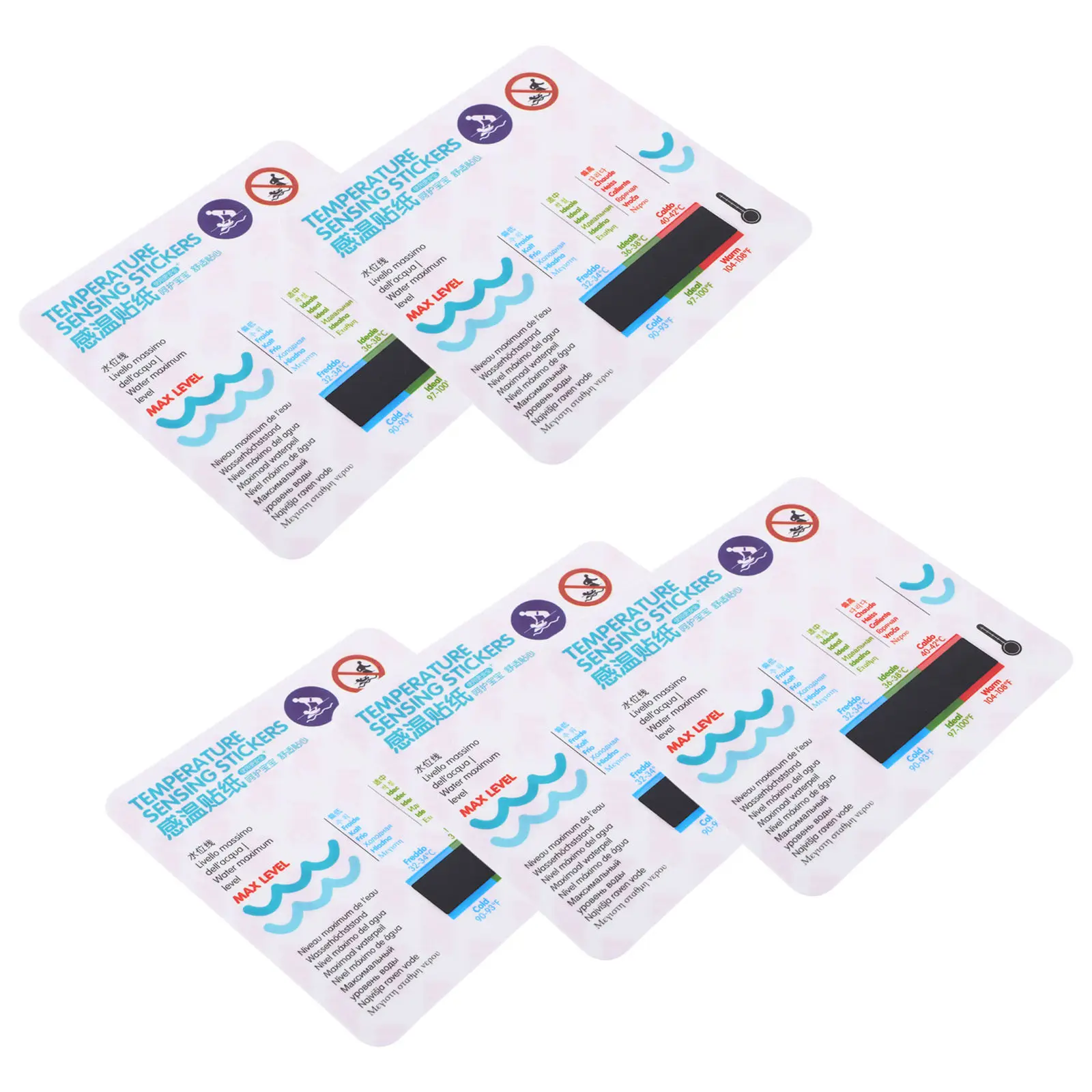 5Pcs  목욕 온도 스티커 방수 온도계 데칼 LCD 디스플레이 욕조 샤워용 정..