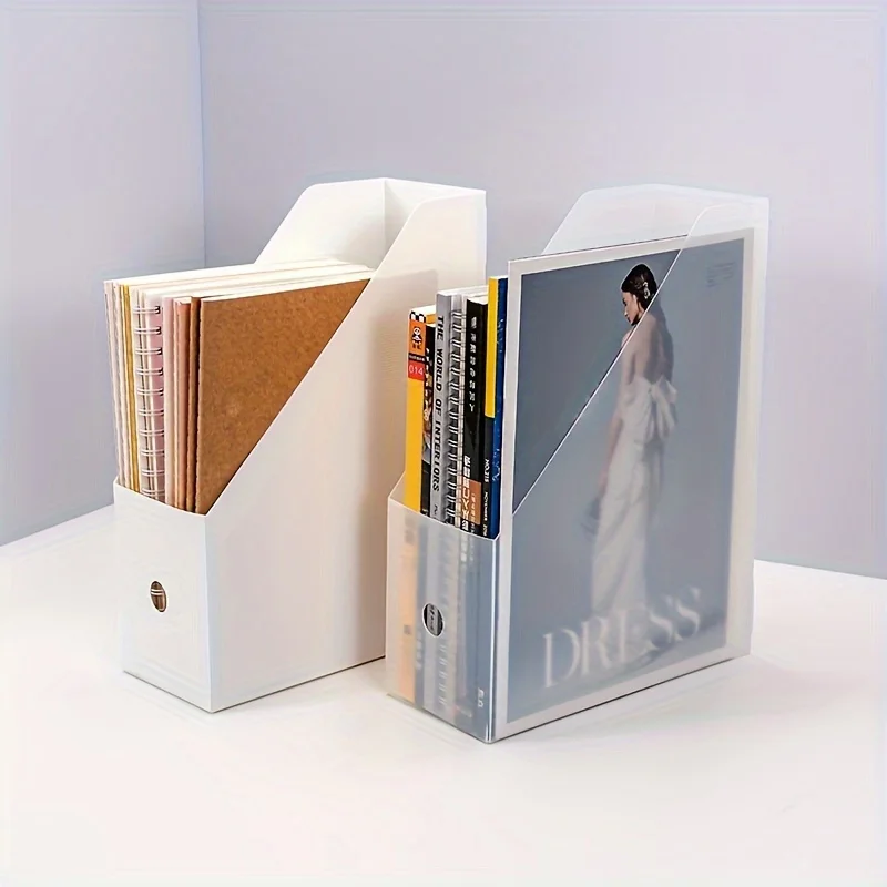 Plastic Multi-Purpose Desk Organizer - Book Stand & File Holder for Office Supplies and Stationery 5