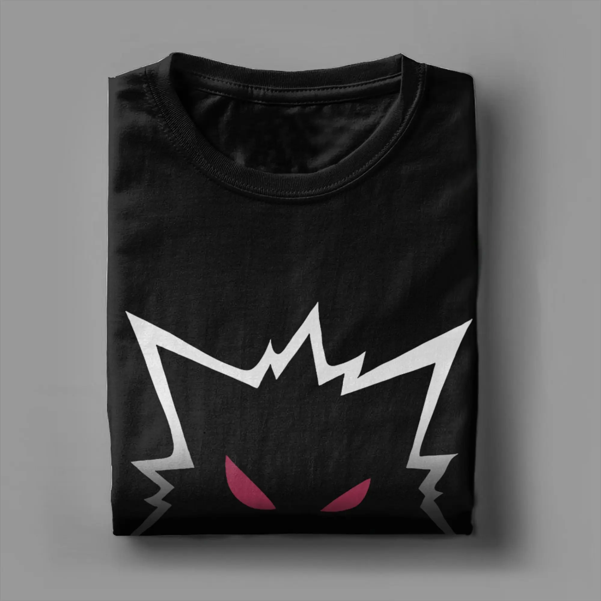 Gengar Shiny Scary T-Shirt Men Cotton Tops Retro Ghost Kaiju Japan Style Pocket Monster  Round Neck Short Sleeve