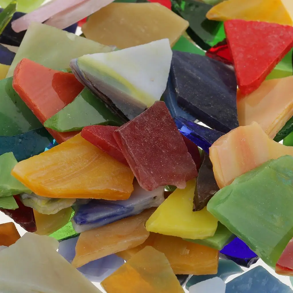 2X Assorted Color Irregular Shape Glass Mosaic Tiles for crafts Supplie