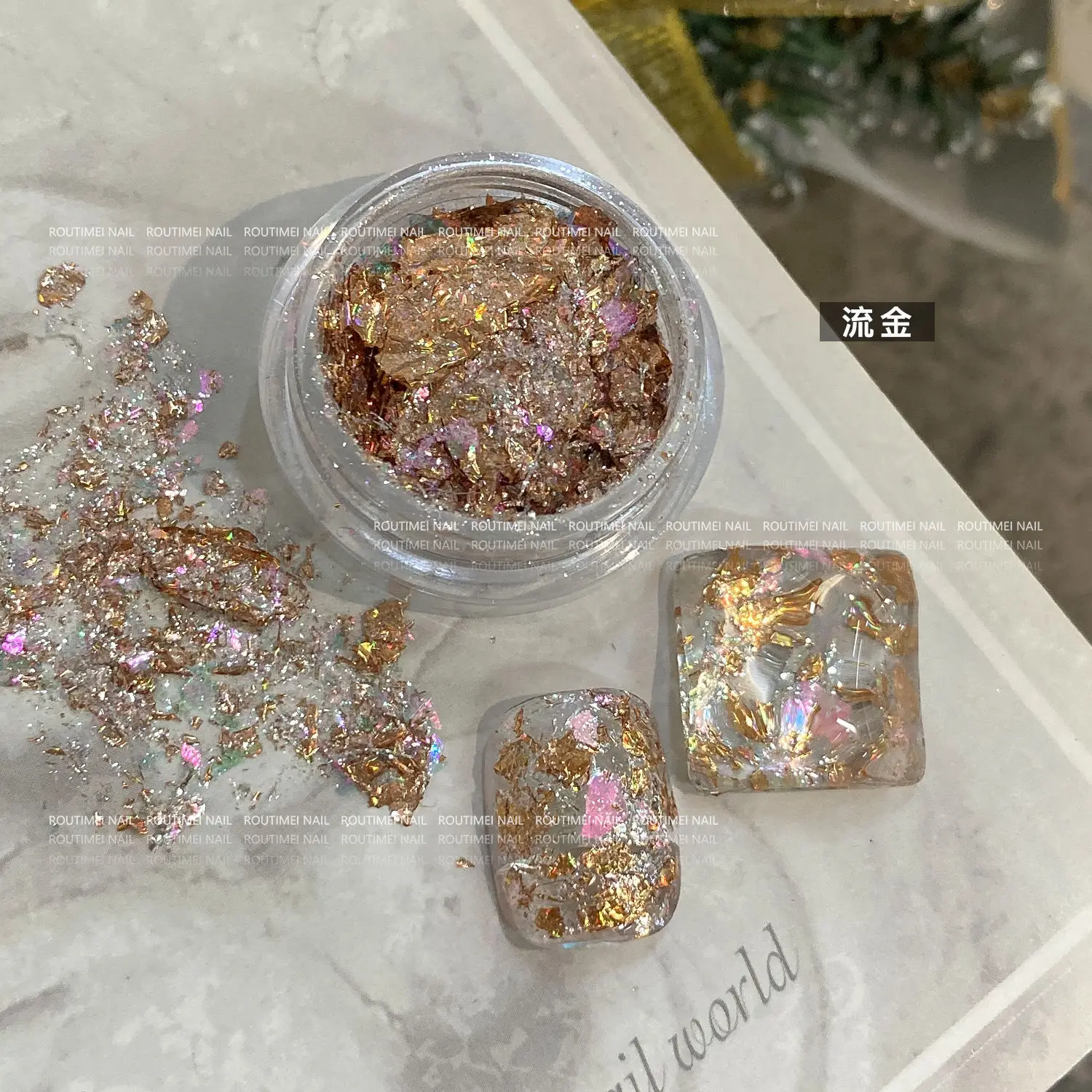 4/1Box Unregelmäßige Folie Opal Nagel Glitzer Pailletten Funkelnder Farbverlauf Symphonie Polarisierte Flocken Silber Gold Gemischte Nail Art Dekoration – Detail 7