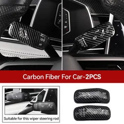 Steering Wheel & Headlight Switch Control Trim Cover Accessories (Carbon Fiber For Car)