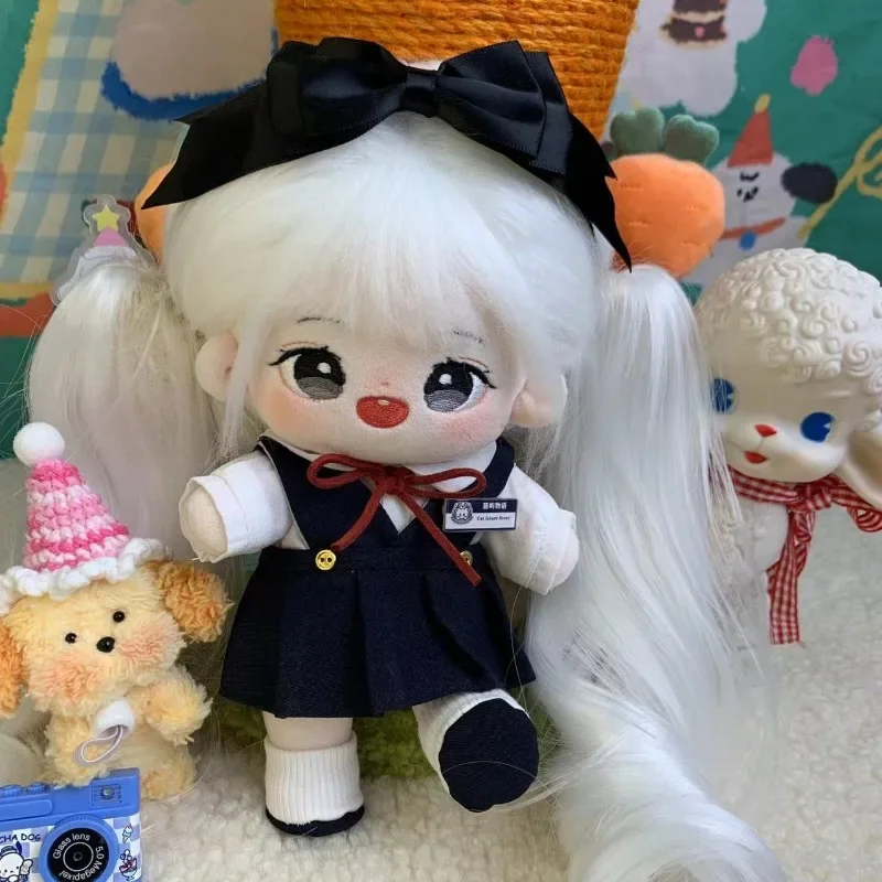 

Handmade 5pc 20cm Cute Uniform Shirts Shoes Headband Skirts Doll Clothes Cos Outfits Suit No Doll