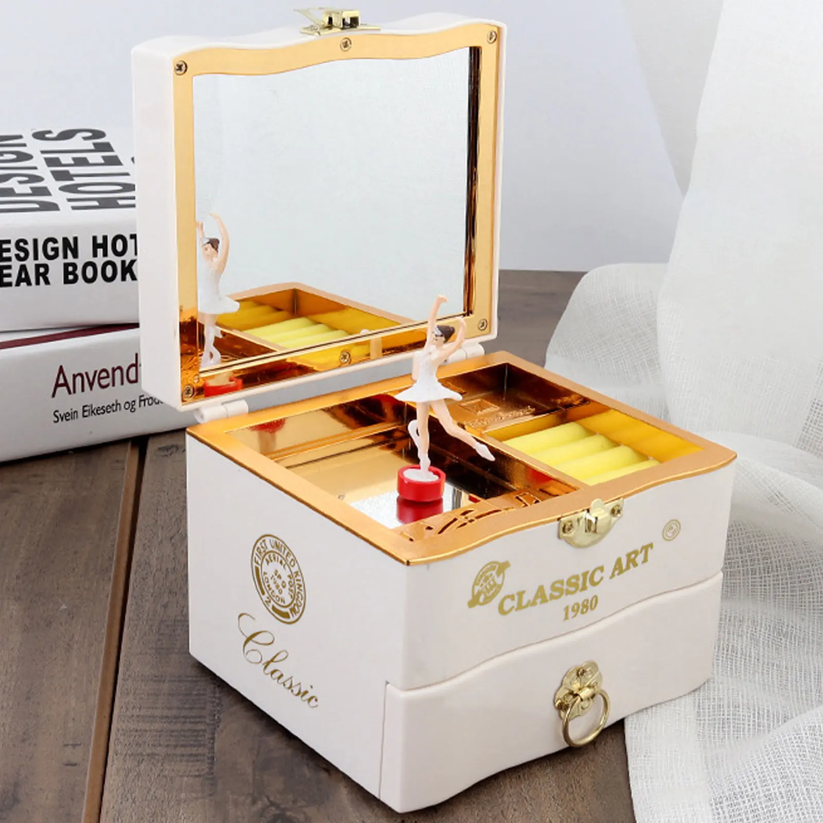 Clockwork Dancing Ballerina Music Box Retro Craft Jewelry Organizer Hand Crank Music Girls Children Christmas Gift music box