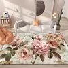 European Style Pink Rose Carpet Living Room Decoration Large Size Coffee Table Rug for Bedroom Decor Washable Non-slip Floor Mat 1