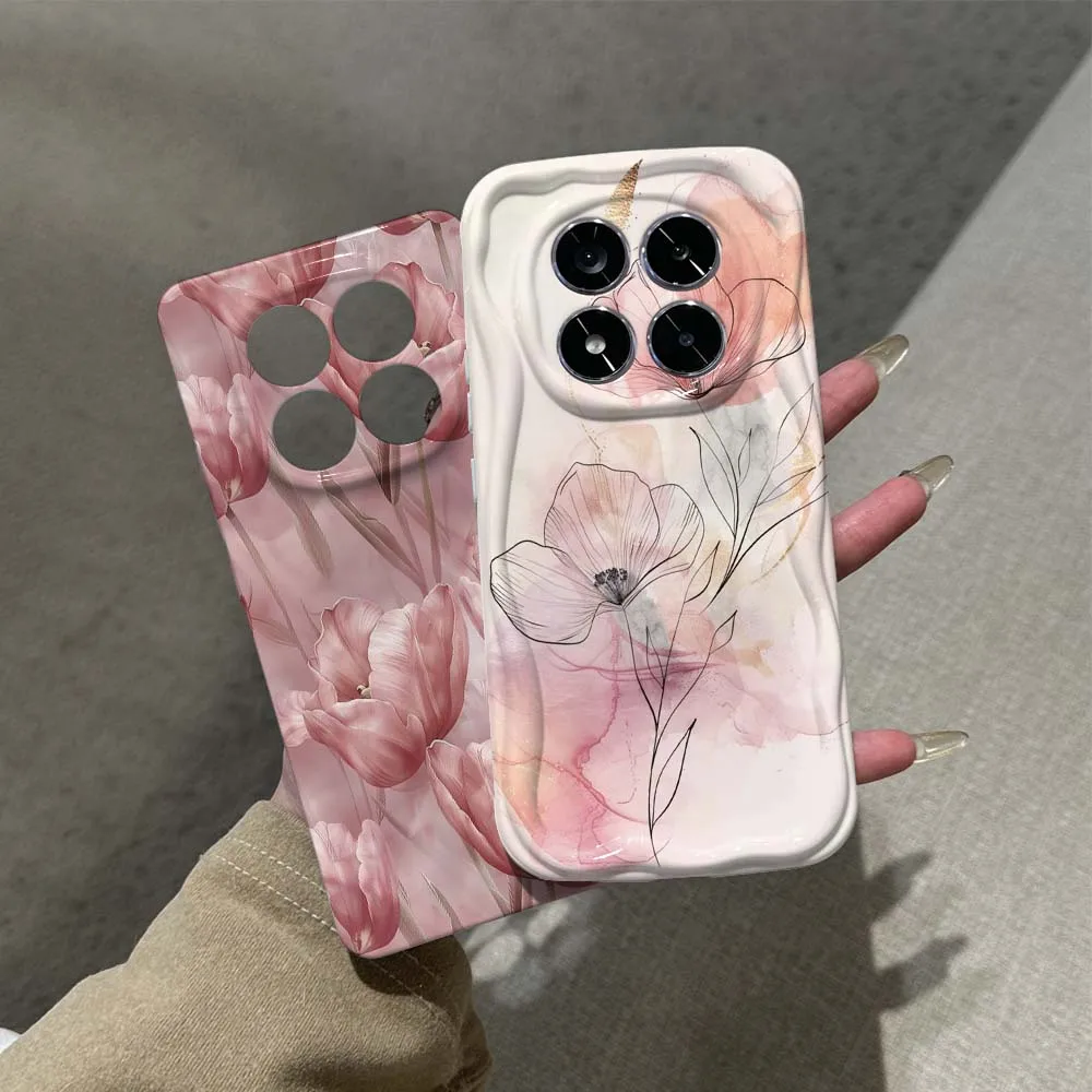 Artistic Pink Cherry Blossom Wave Oil Phone Case Cover