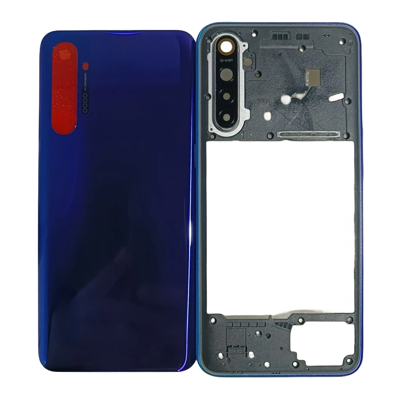 

Для Realme X2 XT EMX1991 RMX1921 полный корпус телефона средняя рамка Корпус крышка с задней стеклянной дверью батарейного отсека Замена