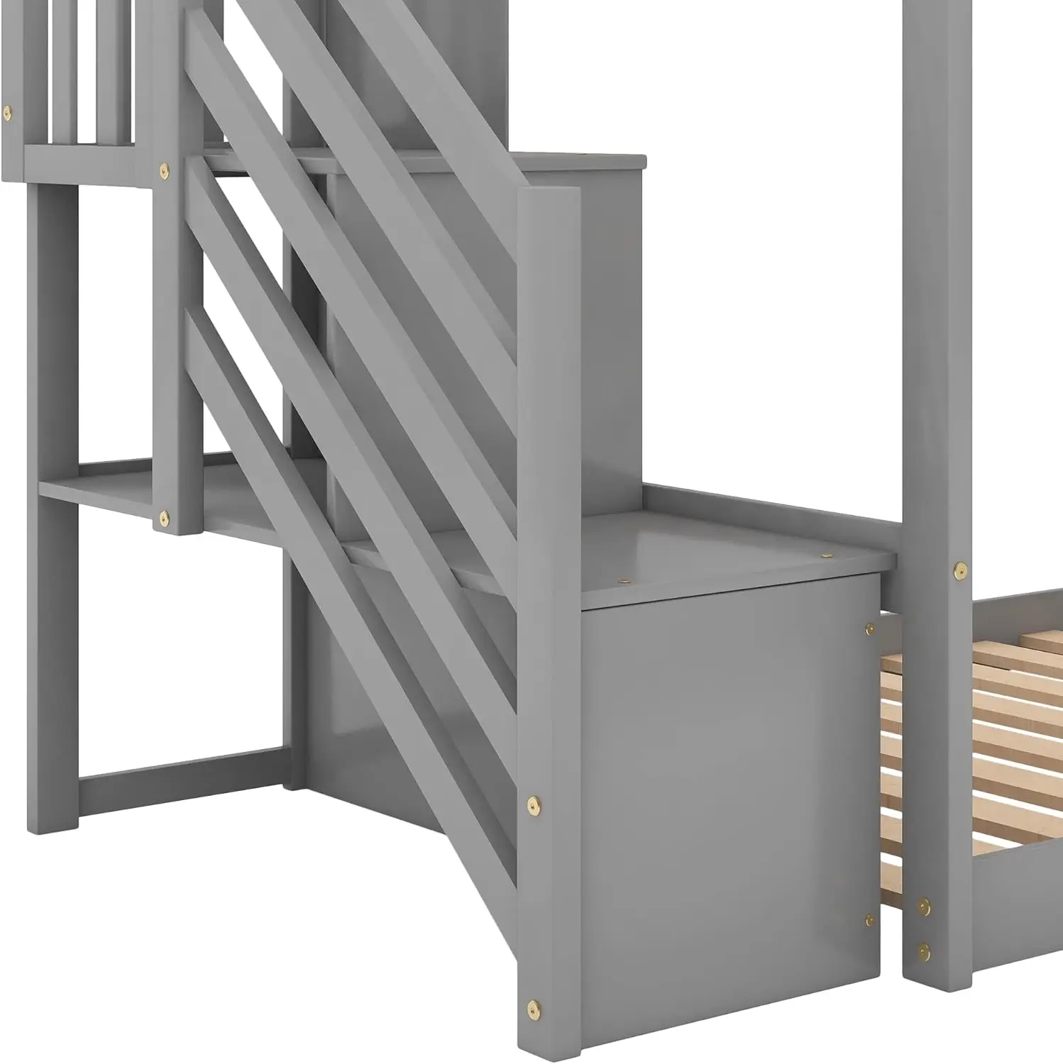 Twin Bunk Beds with Slide for Kids, Low Profile Bunk Beds with Staircase, No Box Spring Needed 5