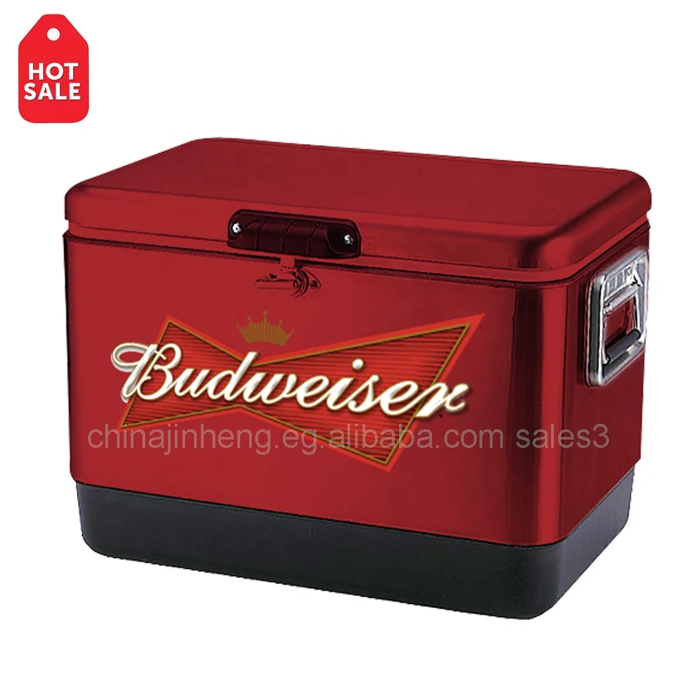51L Stainless Steel Ice Cooler Box For Outdoor Activity, Keep Cool And Fresh Metal Box 3