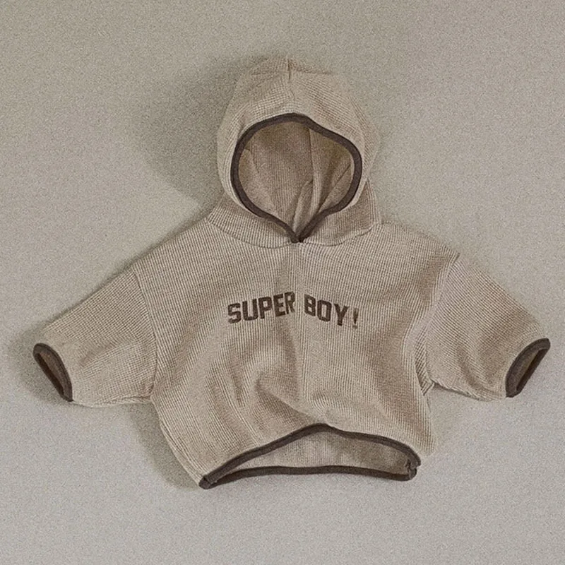 Children Sweatshirt Fashion Letter Print Baby Boy Long Sleeve Hoodie Cotton Children Casual Hooded Sweatshirt New Kids Clothes Spring Boys Tops