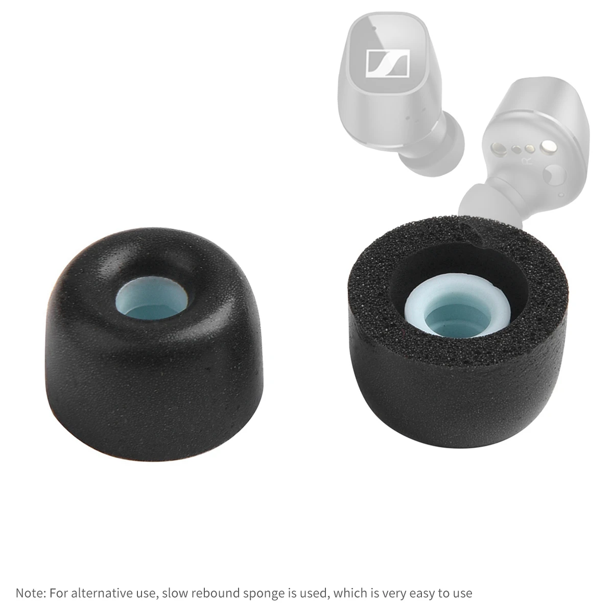 4Pcs Memory Foam Ear Tips for Sennheiser CX Plus/CX500BT Earbuds Eartips MOMENTUM 3/Sport Ture Wireless Earphone Tips 4-5mm