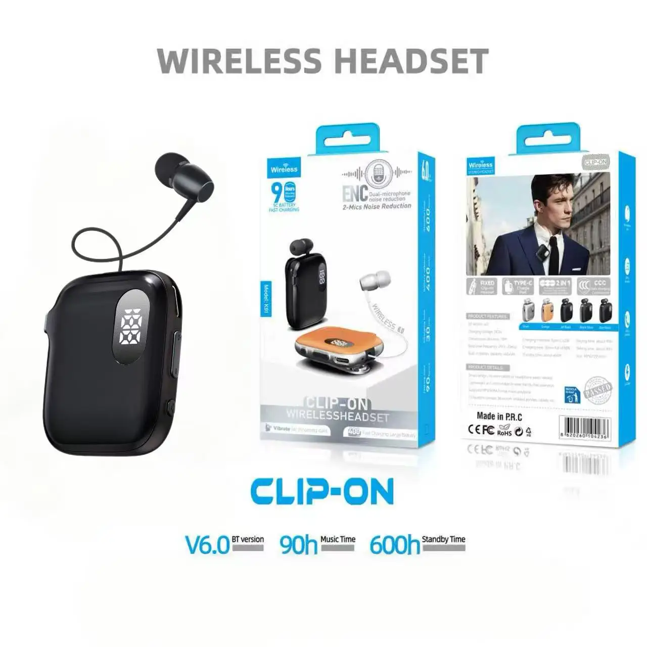 Bluetooth Headphones With Noise Canceling And 90h Battery Life_voghion.com
