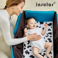 Insular Multifunctional Baby Diaper Bag Baby Bed Foldable Newborn Bed Travel Baby Mommy Nappy Changing Bag 2