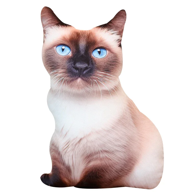 Lifelike 3D Cat Plush Toy Stuffed Soft Animal Doll Simulation Sleep Pillow Sofa Cushion Cartoon Home Decor Gift