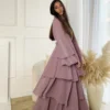Mousseline de soie Abaya Kimono dubaï musulman Cardigan couches Abayas femmes Robe décontractée femme Islam vêtements avec ceinture Abaya tenues arabes