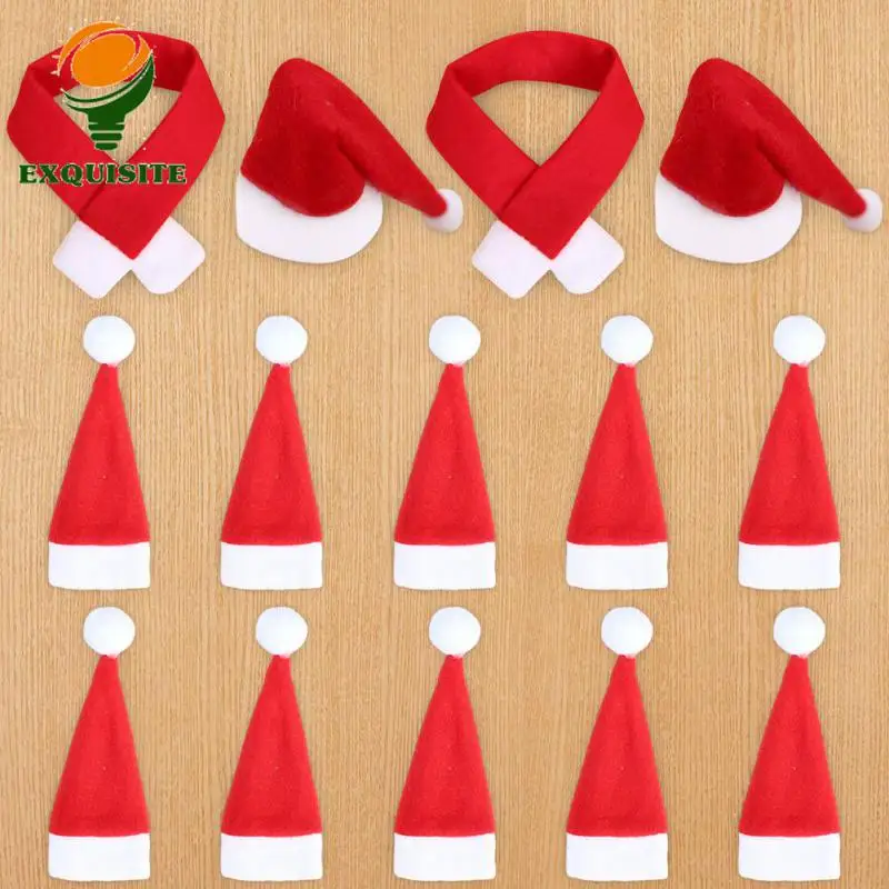 

Utensil Rack Bag High-quality Materials Scarf Festive Atmosphere Lovely Christmas Decoration Wine Bottle Creative Decoration