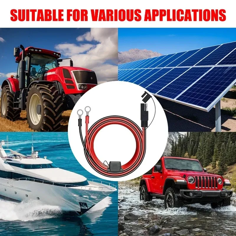 12V-36V Charger Cable for Motorcycle Battery Terminal To SAE Quick Extension Cord Cable Connector for Battery Charger/Maintainer