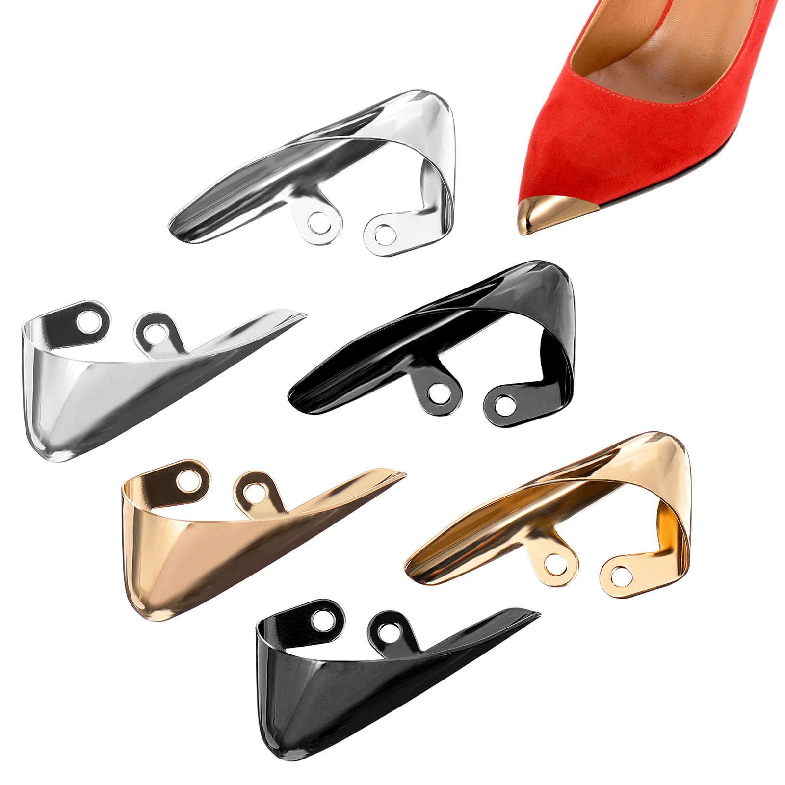 6 Pcs Crease Toe Protector Shoes Pointed Protectors Insoles Metal Women's Boot Heels 4