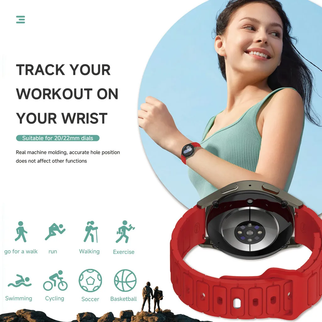 Silicone Protective Case and Strap for Smartwatch - Hollow Out Design