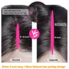 Body Wave 2x6 Closure Human Hair Transparent 2x6 Lace Closure Hair Extensions for Women Straight Hair Natural Color Pre Plucked 6