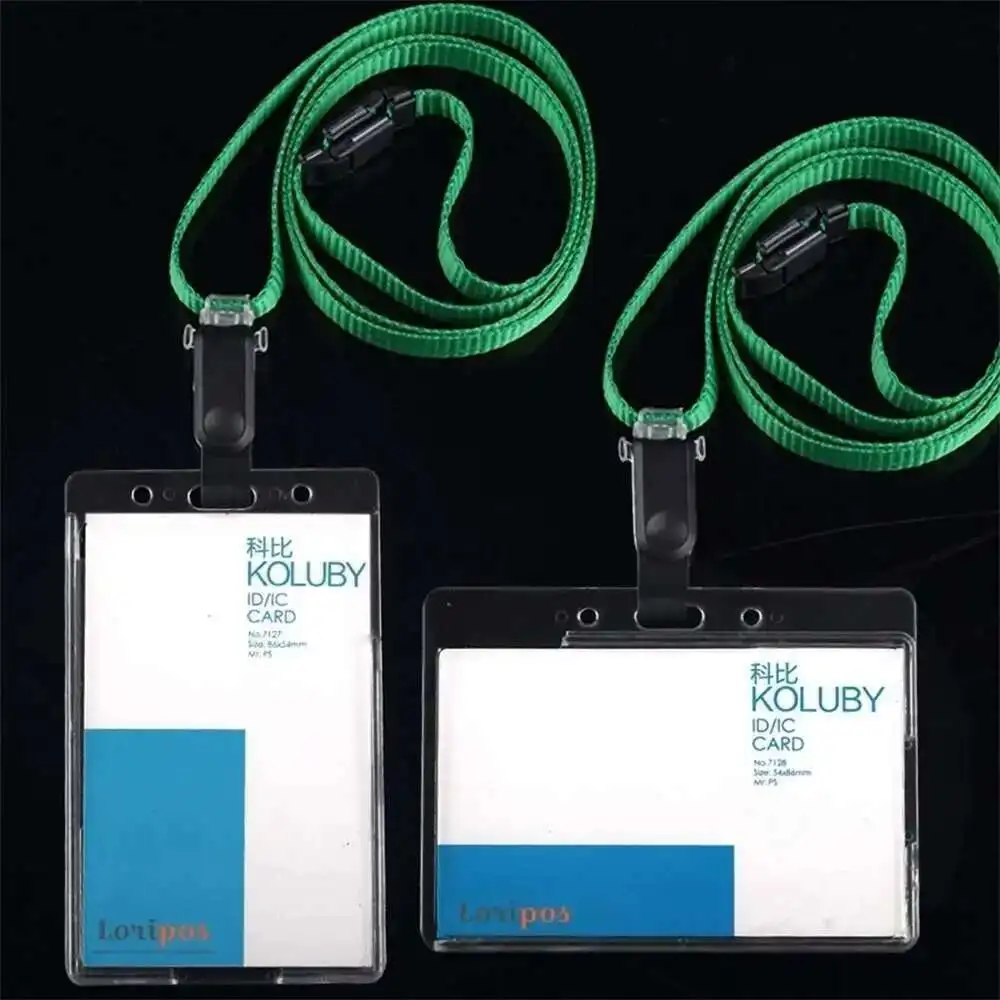 85*54mm Transparent 7127 Card With Muti-color Lanyards Exhibition Staff For Office Id Name Tags And Badge Holder