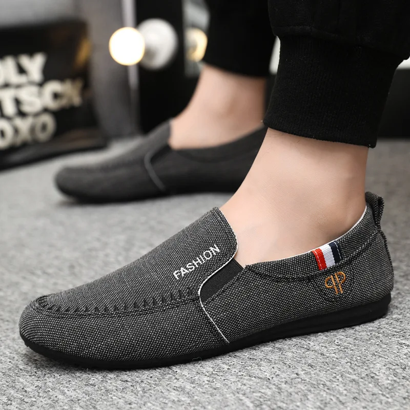 Casual Shoes Men Comfortable Men's Canvas Shoes Lazy Slip on Loafers Non-slip Walking Flats Large Size 37-45 Zapatos De Hombre