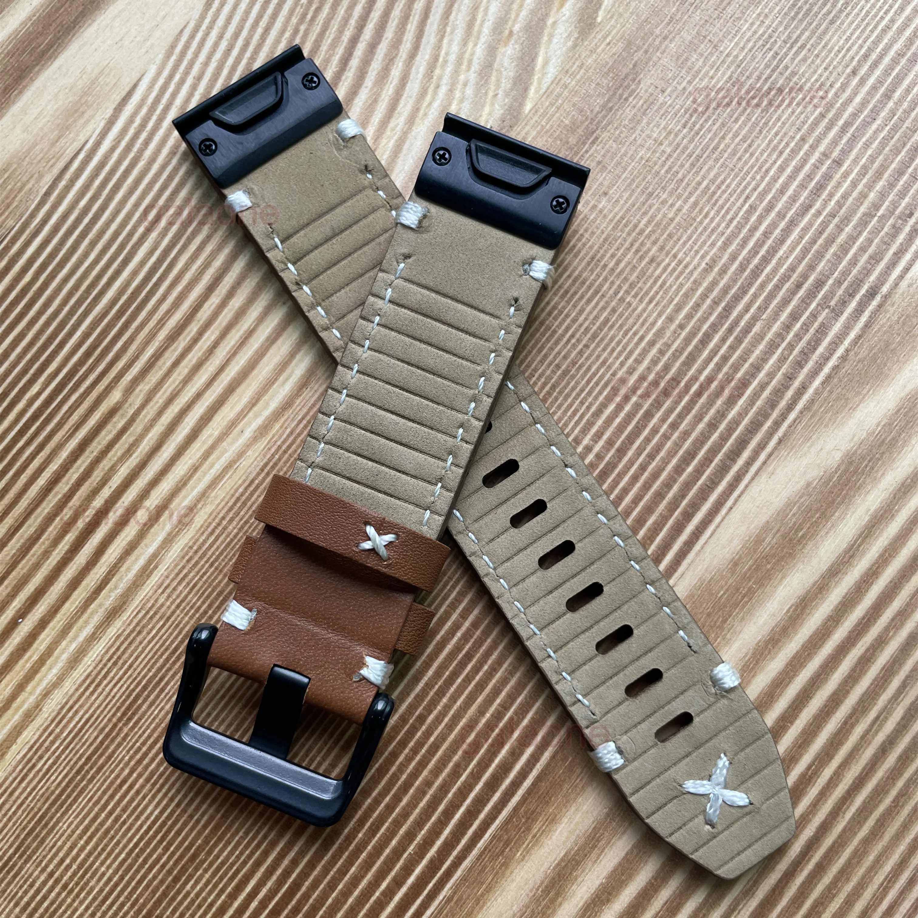 22 26mm Genuine Leather Easy Fit Strap For Garmin Fenix5/5X Plus/6/6X Pro/7/7X Instinct Watch Band Tactix Bracelet Belt