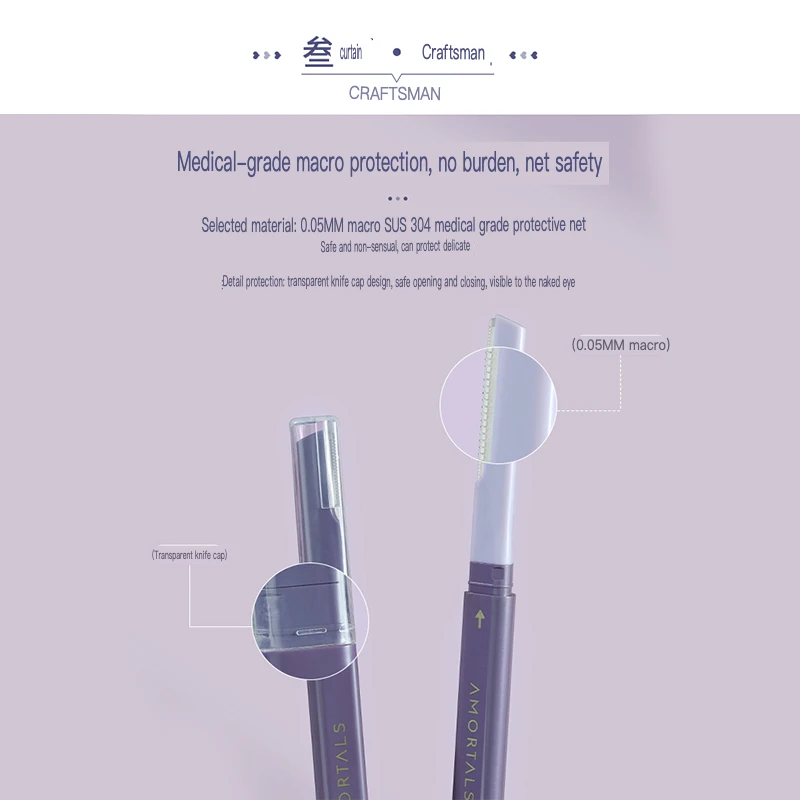 Irvine Eyebrow Razor Three-piece Set For Women's Special Double Head Eyebrow Razor Shaving Tool Safety