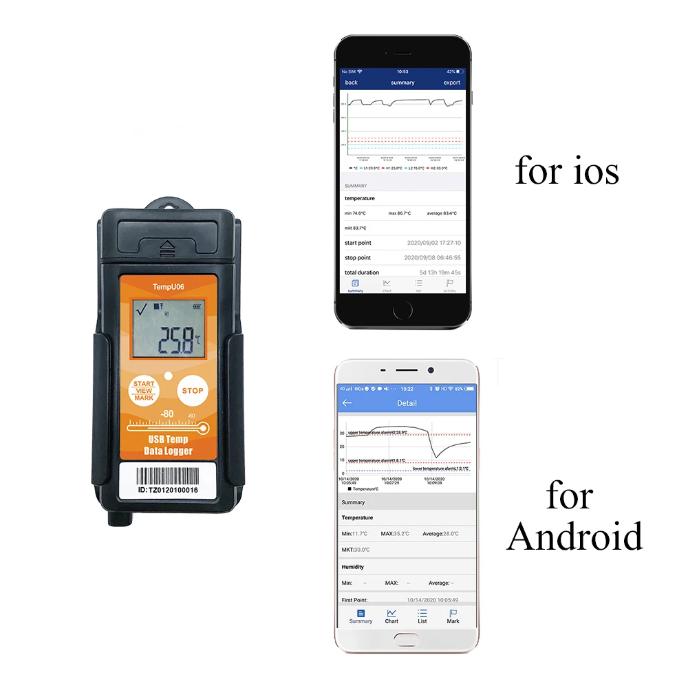Фото Bluetooth-Регистратор температуры Tzone, регистратор данных термопары для контроля температуры №4