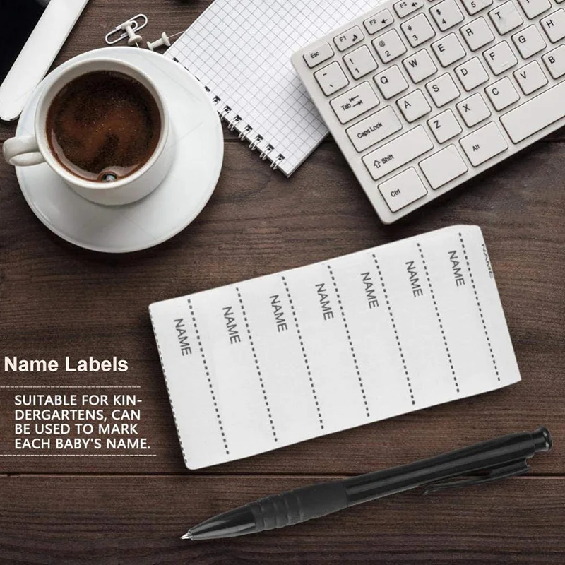 Chzimade 100Pcs White Washable Name Labels For Clothing Iron On Garment Fabric Name Label Tags Marker Set Diy Sewing Accessories