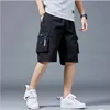 Workwear shorts, men's multiple pockets, medium shorts, summer thin loose cropped pants 2