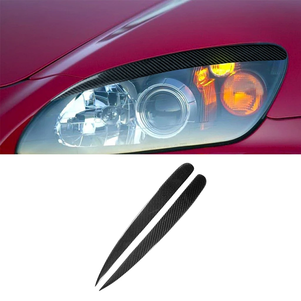 

1pair Carbon Fiber Car Headlights Eyebrow Eyelids Trim Cover For Honda S2000 2000 2001 2002 2003 2004 2005 2006 2007 2008 2009