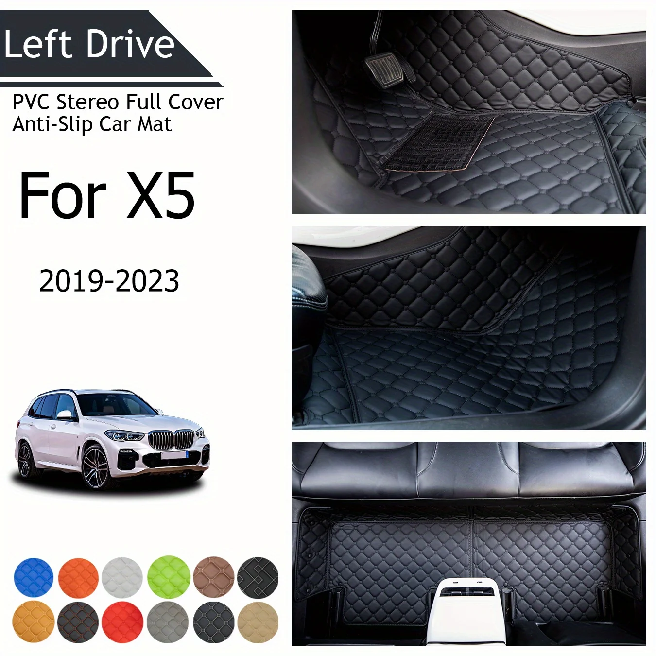 

TEGART 【LHD】For BMW For X5 2019-2023 Three Layer PVC Stereo Full Cover Anti-Slip Car Mat Car Floor Mats Car Accessories