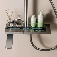 ชุดฝักบัวดิจิตอลแสดงอุณหภูมิ 4 ฟังก์ชั่น พร้อมก๊อกน้ำแบบปุ่มกดสำหรับอ่างอาบน้ำ ระบบผสมน้ำร้อนน้ำเย็น 3